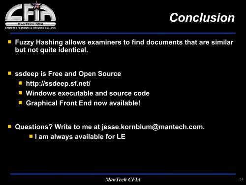 Fuzzy Hashing - Jesse Kornblum