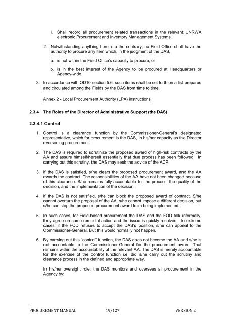 Procurement Manual - Unrwa