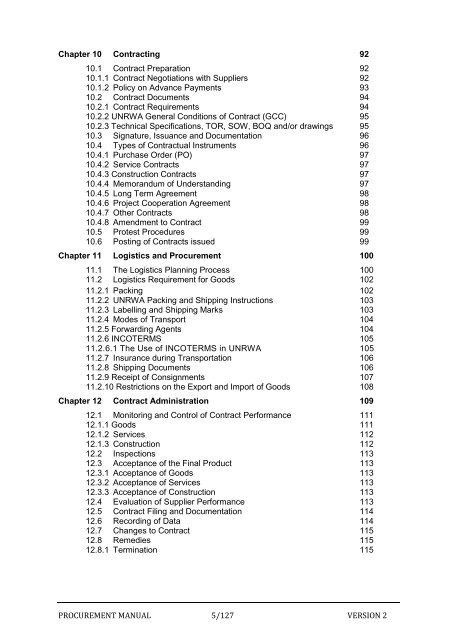 Procurement Manual - Unrwa