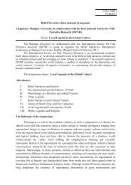 CFP Belief Narratives Symposium in Imphal, Manipur, India ... - isfnr