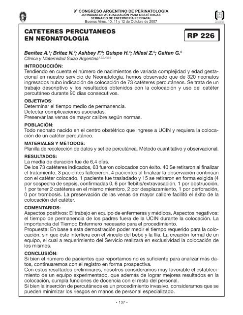 Perinato.T libres - Sociedad Argentina de PediatrÃ­a