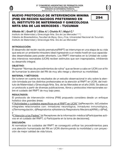 Perinato.T libres - Sociedad Argentina de PediatrÃ­a