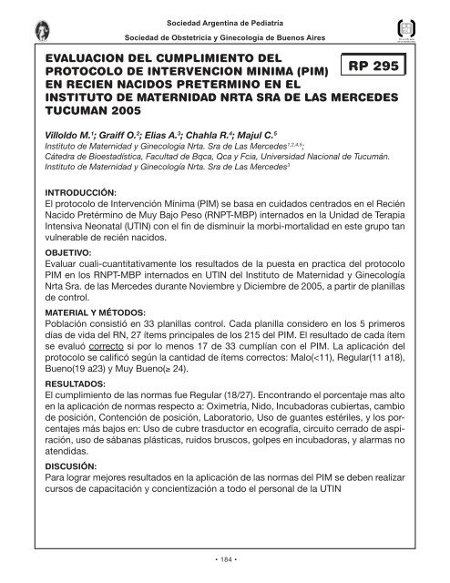 Perinato.T libres - Sociedad Argentina de PediatrÃ­a