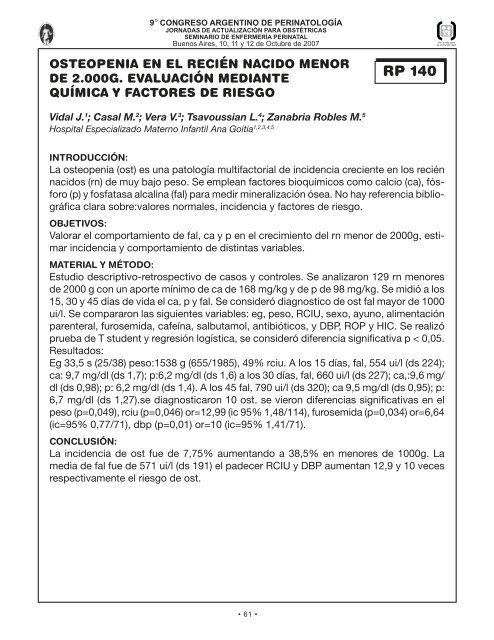 Perinato.T libres - Sociedad Argentina de PediatrÃ­a