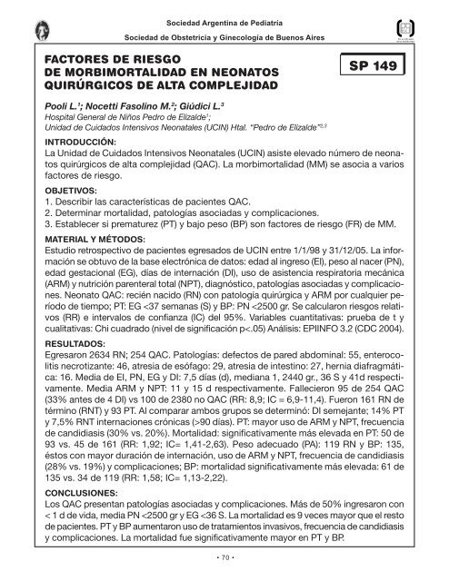 Perinato.T libres - Sociedad Argentina de PediatrÃ­a