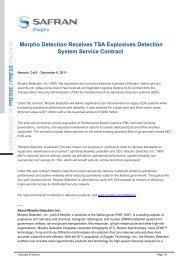 Morpho Detection Receives TSA Explosives Detection System ...