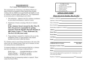 2012 Ralston School Volunteer forms, sample - Ralston Middle School