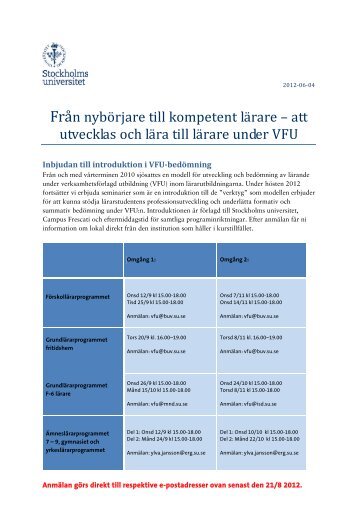 Inbjudan som pdf-fil - och ungdomsvetenskapliga institutionen, BUV