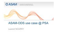 User process at PSA for test data management using ASAM ODS