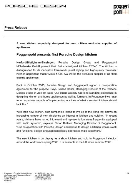 Poggenpohl presents first Porsche Design kitchen