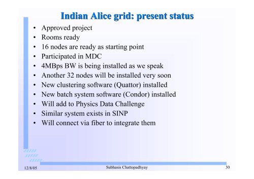 Alice India - Department of Theoretical Physics