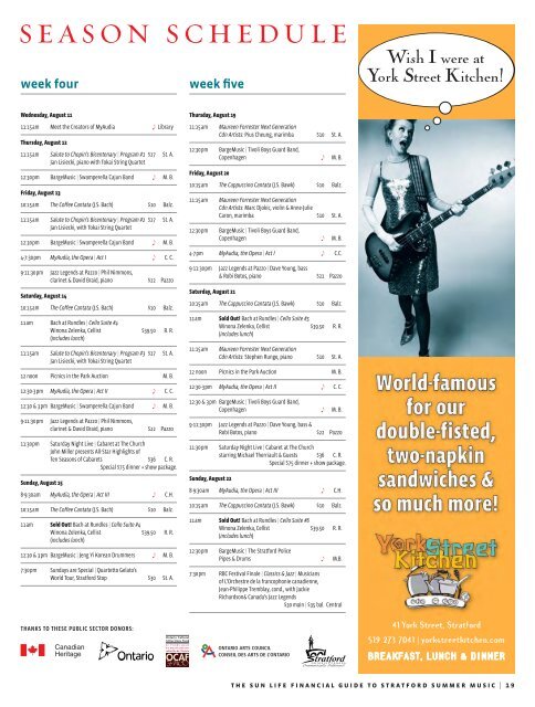 Please click here to view the 2010 guide. - Stratford Summer Music