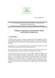 Staffing arrangements in post-primary schools for the ... - Circulars