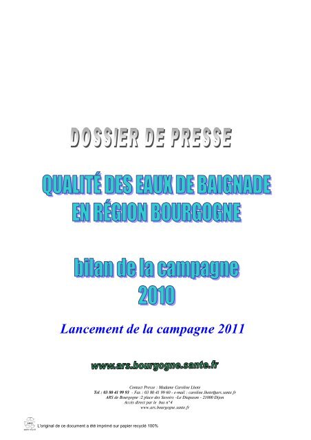Lancement de la campagne 2011 - ARS Bourgogne