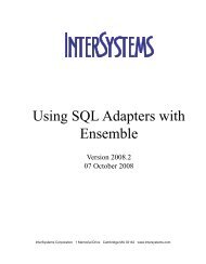 Using SQL Adapters with Ensemble - InterSystems Documentation