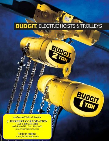 BUDGITÂ® ELECTRIC HOISTS & TROLLEYS - J. Herbert Corporation