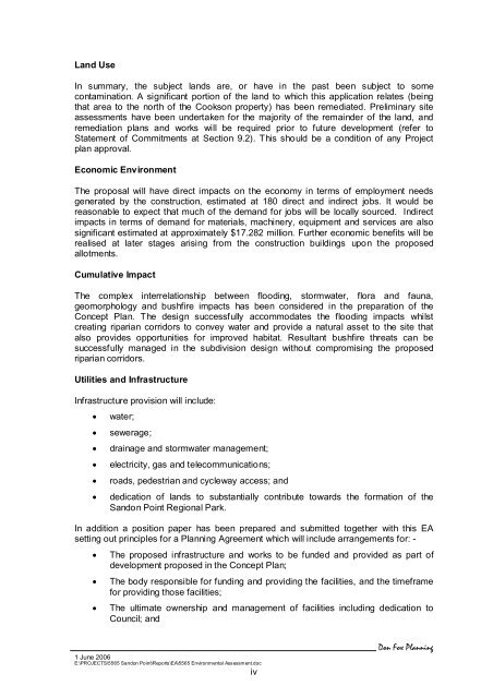 environmental assessment report sandon point - Stockland
