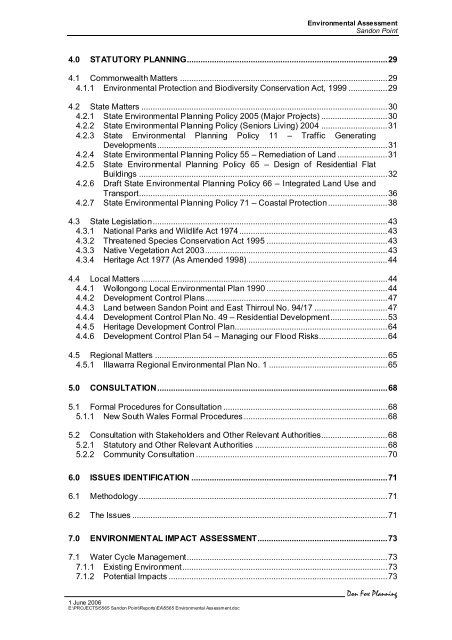 environmental assessment report sandon point - Stockland