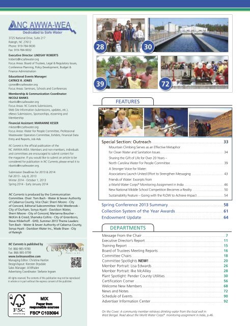 Summer 2013 - Public Documents - NC AWWA-WEA