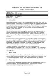 Standard Precautions Policy - 112KB [PDF] - Newcastle Hospitals