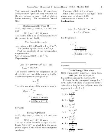 Version One – Homework 4 – Juyang Huang – 24018 – Mar 28 ...