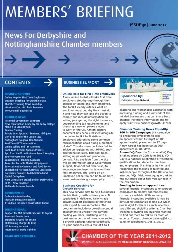 June 2012 - Derbyshire and Nottinghamshire Chamber of Commerce