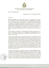 Carta enviada por Honduras a la ONU