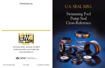 U.S. SEAL MFG. Swimming Pool Pump Seal Cross-Reference