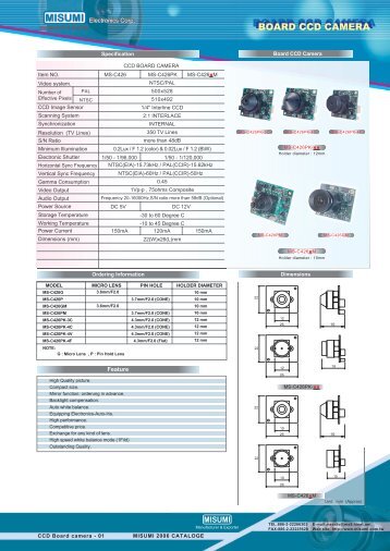 BOARD CCD CAMERA - misumi electronics corp.