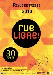 Revue de presse Rue Libre ! 2010