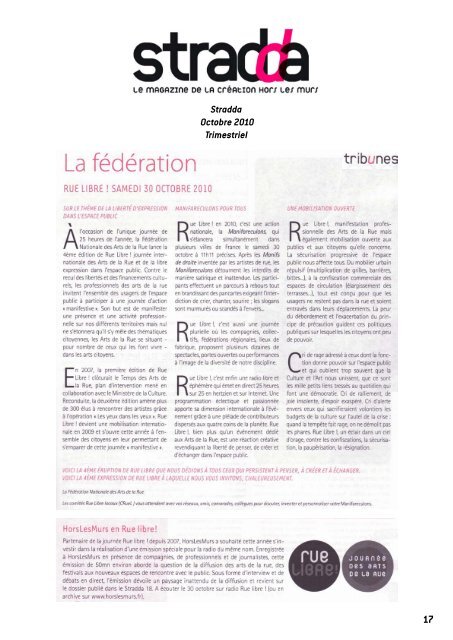 Revue de presse Rue Libre ! 2010