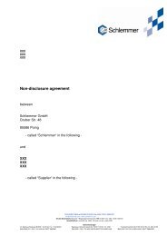 Non-disclosure agreement - Schlemmer