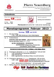 Gottesdienste - Pfarre Neuerdberg, Don Bosco