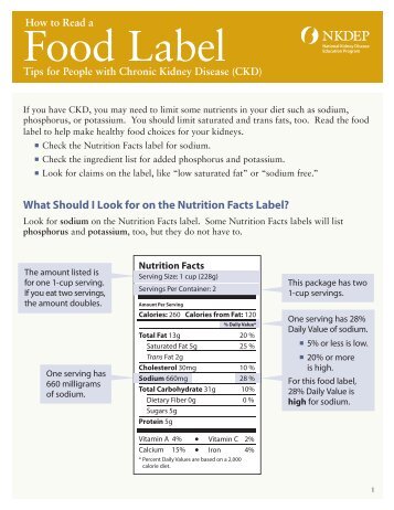 How to Read a Food Label - National Kidney Disease Education ...