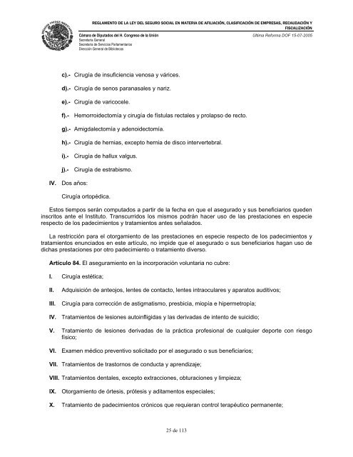 REGLAMENTO DE LA LEY DEL SEGURO SOCIAL EN ... - Conocer