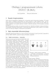 ObsÅuga i programowanie robota FANUC (Râ30iA) â Instrukcja do ...