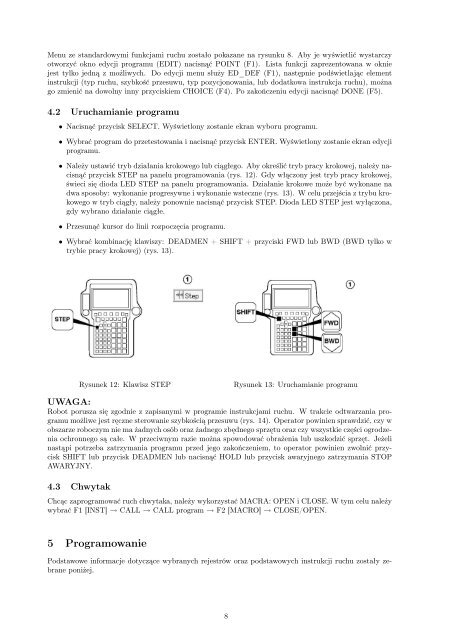 ObsÅuga i programowanie robota FANUC (Râ30iA) â Instrukcja do ...