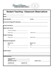 Student Teaching/Classroom Observation form