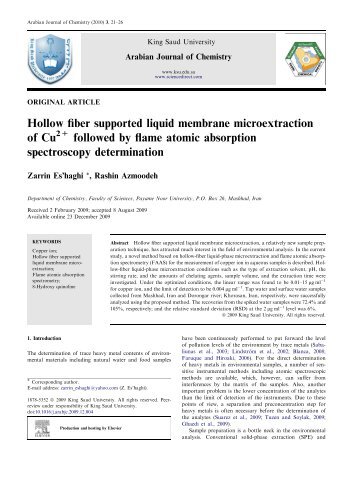 followed by flame atomic absorption spectroscopy determination