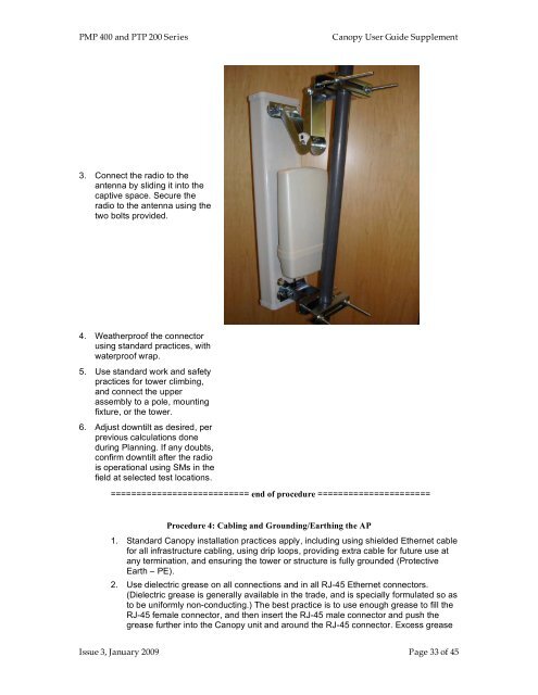 Supplement to the Canopy System Release 8 User Guide PMP 400