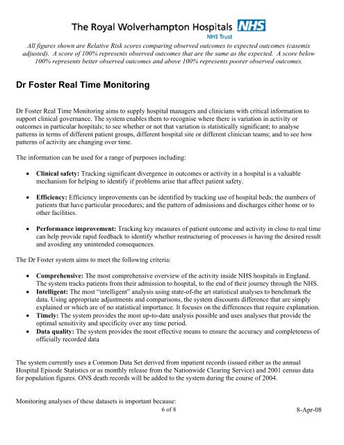 Clinical Outcome Report - The Royal Wolverhampton Hospitals NHS ...