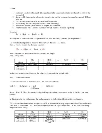 In this example, we will assume the higher number to be limiting ...