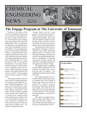 CHEMICAL ENGINEERING NEWS - College of Engineering - The ...