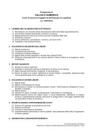 programma di calcolo - Esercizi e Dispense - UniversitÃ  degli Studi ...