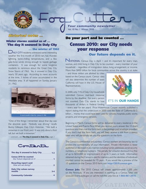 Contents Census 2010: our City needs your ... - City of Daly City