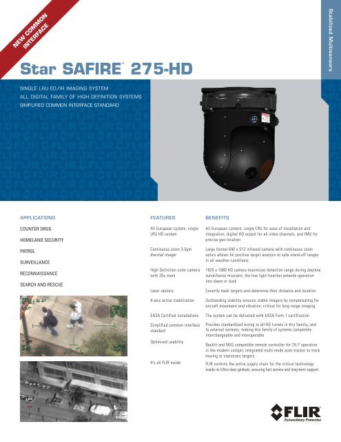 Star SAFIRE 275-HD - LTR 06012011.indd - FLIR.com - FLIR Systems