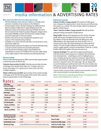 media information & advertising rates rates: - Minnesota Precision ...