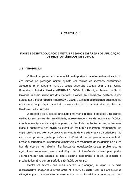 Metais pesados em solos sob aplicação de dejetos líquidos de ...