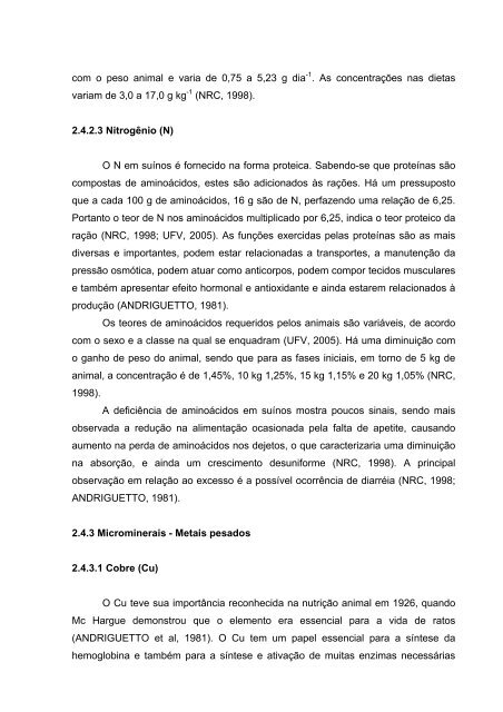 Metais pesados em solos sob aplicação de dejetos líquidos de ...