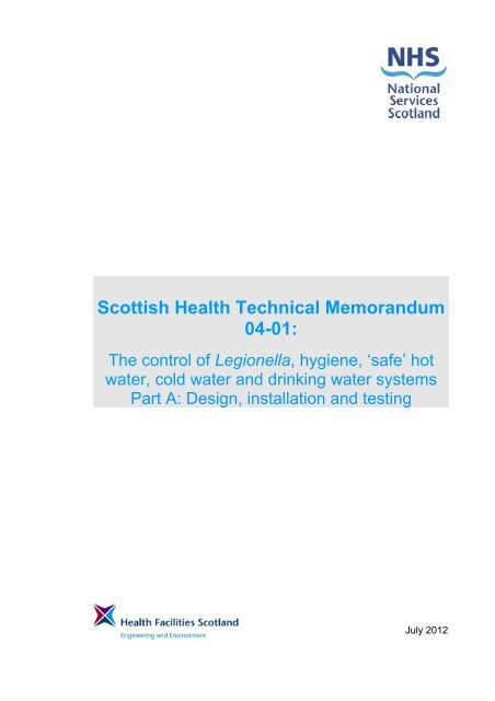 Scottish Health Technical Memorandum 04-01 The control